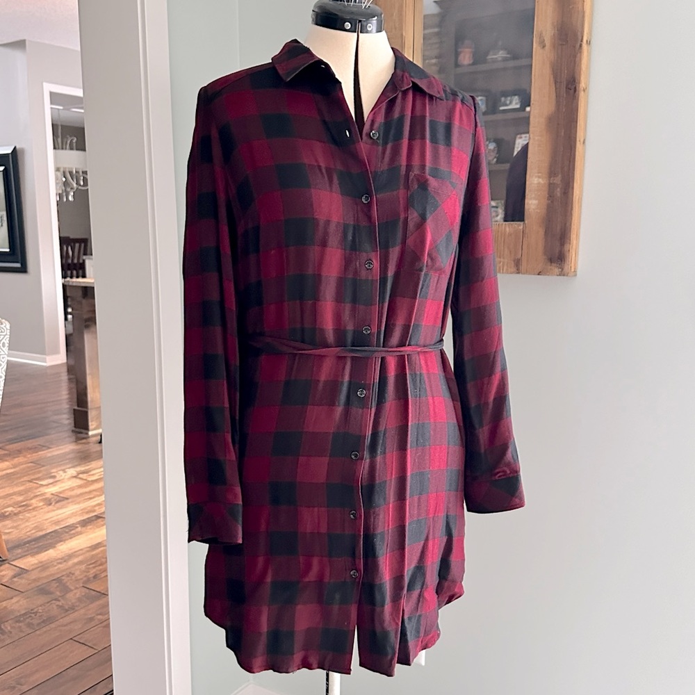 Kenzie Buffalo Plaid Shirt Dress